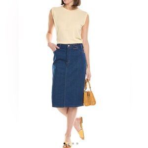 NEW Wrangler x Staud Blue Denim Jean Pencil Skirt - size 29 - School, Festival